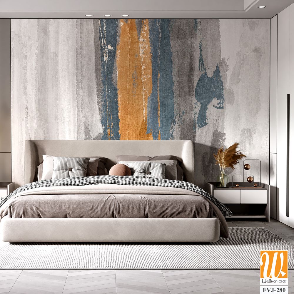 Watercolor abstract brush strokes with orange accents [WP-FVJ-280]