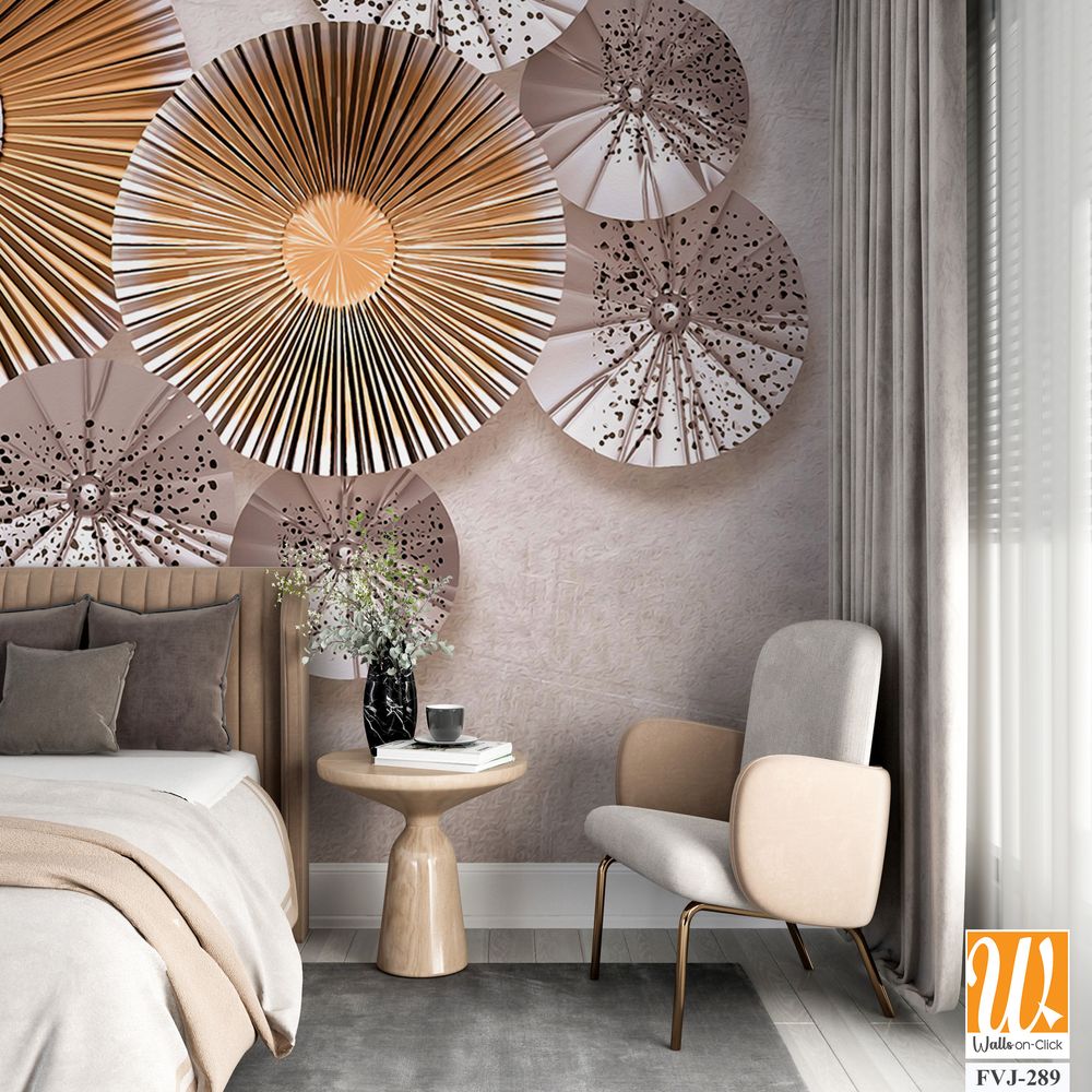 3D Wall art featuring paper fans [WP-FVJ-289]