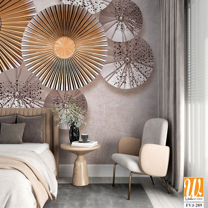 3D Wall art featuring paper fans [WP-FVJ-289]