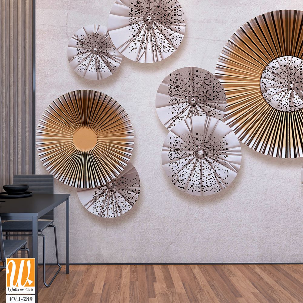 3D Wall art featuring paper fans [WP-FVJ-289]