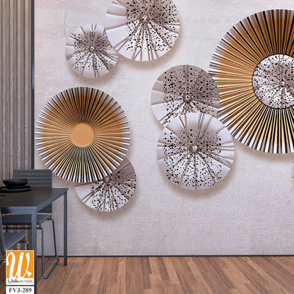 3D Wall art featuring paper fans [WP-FVJ-289]