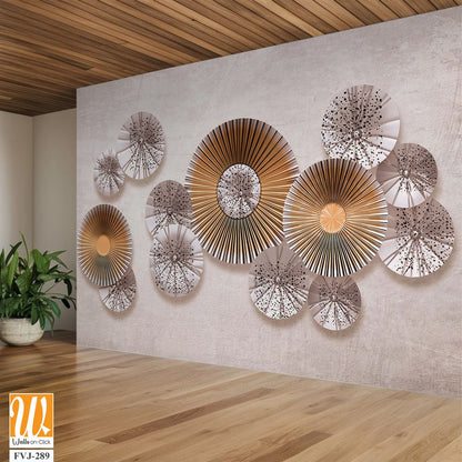 3D Wall art featuring paper fans [WP-FVJ-289]