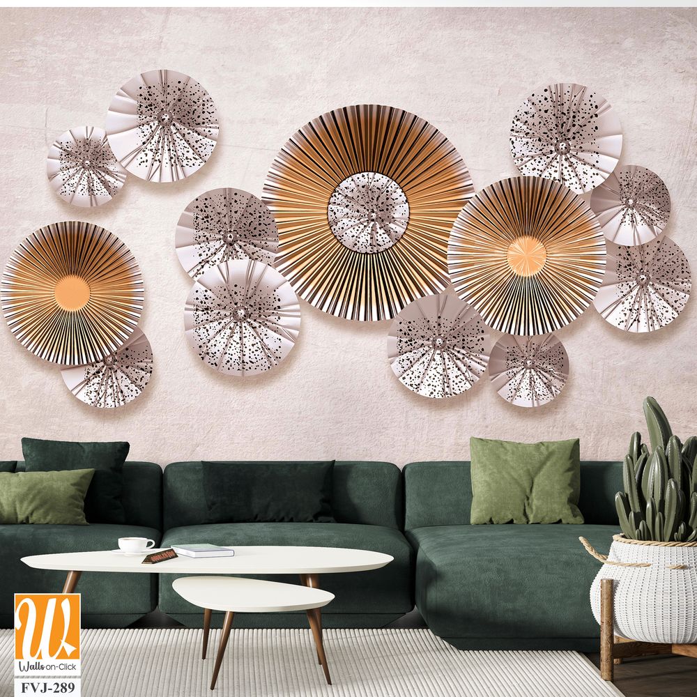 3D Wall art featuring paper fans [WP-FVJ-289]
