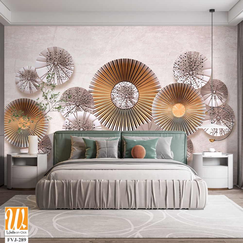 3D Wall art featuring paper fans [WP-FVJ-289]