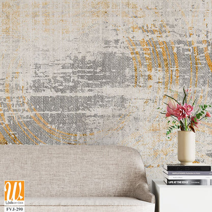 Abstract design in grey and gold, with distressed texture [WP-FVJ-290]