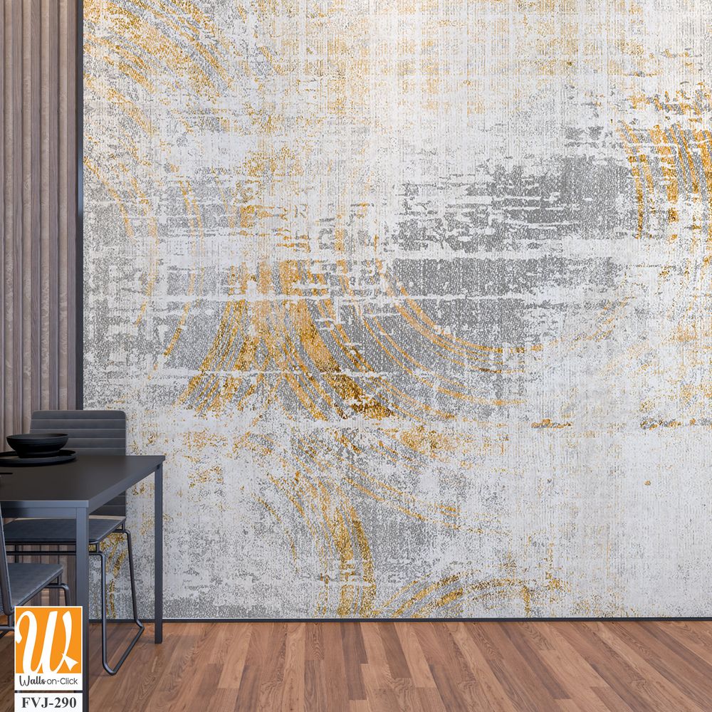 Abstract design in grey and gold, with distressed texture [WP-FVJ-290]