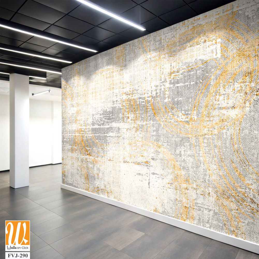 Abstract design in grey and gold, with distressed texture [WP-FVJ-290]