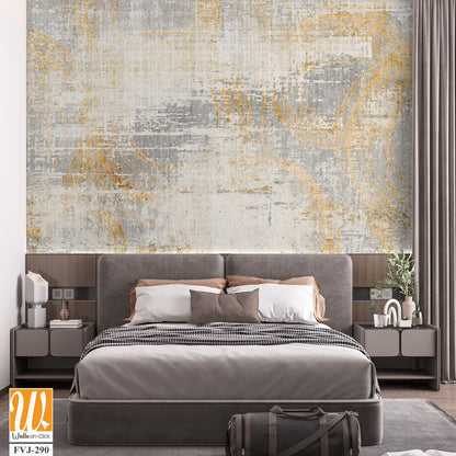 Abstract design in grey and gold, with distressed texture [WP-FVJ-290]