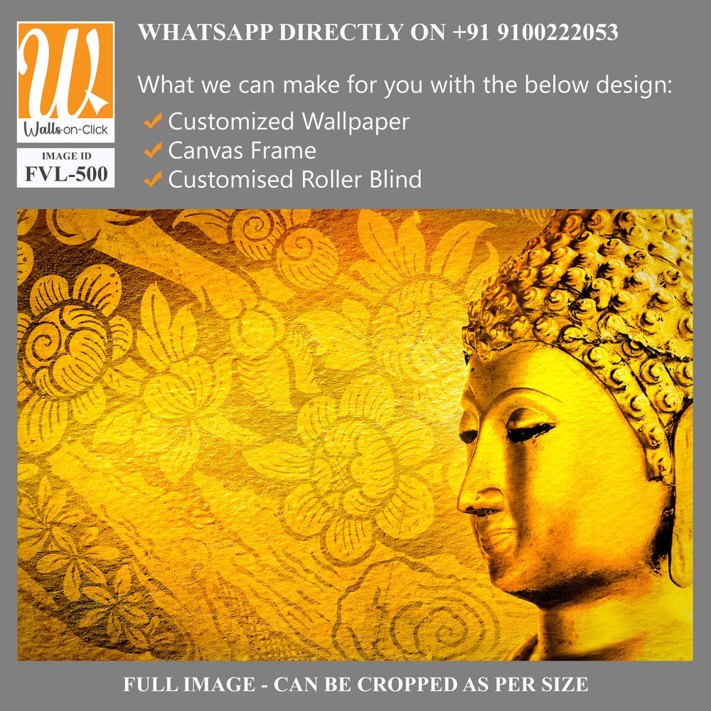 Golden Buddha head with traditional Thai patterns [WP-FVL-500]