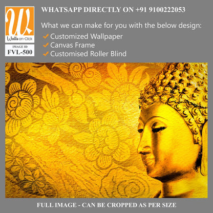 Golden Buddha head with traditional Thai patterns [WP-FVL-500]