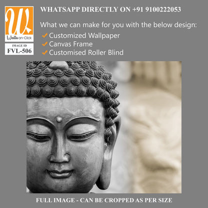 Buddha statue face in black and white [WP-FVL-506]