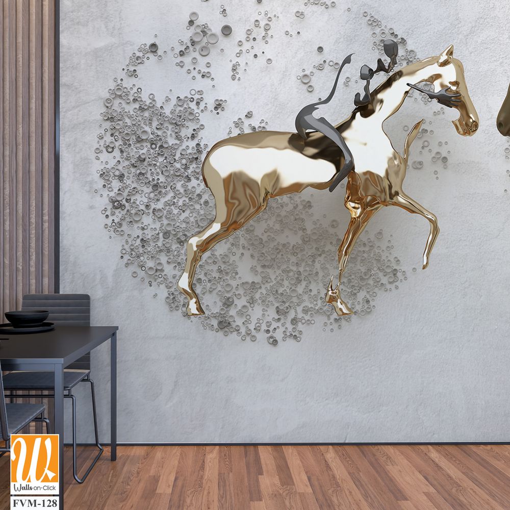 3D rendering of a horse and deer battle [WP-FVM-128]