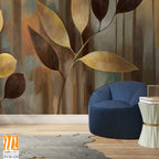 Botanical Art, leaves and flowers in golden brown tones [WP-FVM-129]