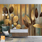 Botanical Art, leaves and flowers in golden brown tones [WP-FVM-129]
