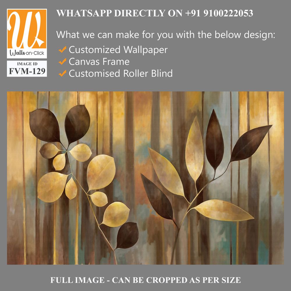 Botanical Art, leaves and flowers in golden brown tones [WP-FVM-129]