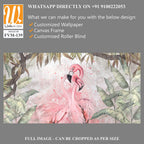 Watercolor painting of pink flamingos in the jungle [WP-FVM-139]
