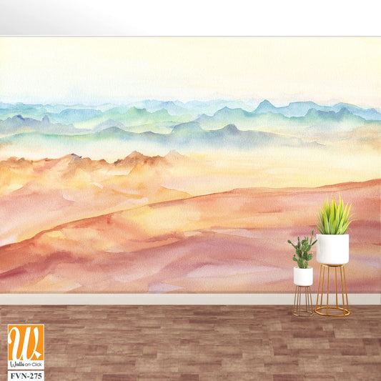 Watercolor desert landscape, [WP-FVN-275]