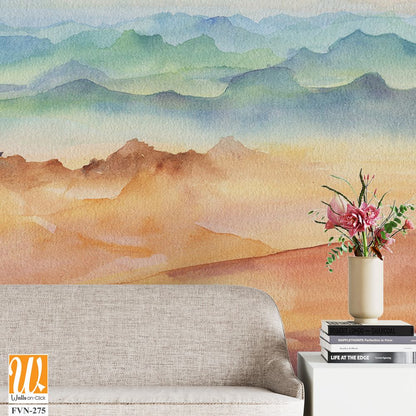 Watercolor desert landscape, [WP-FVN-275]
