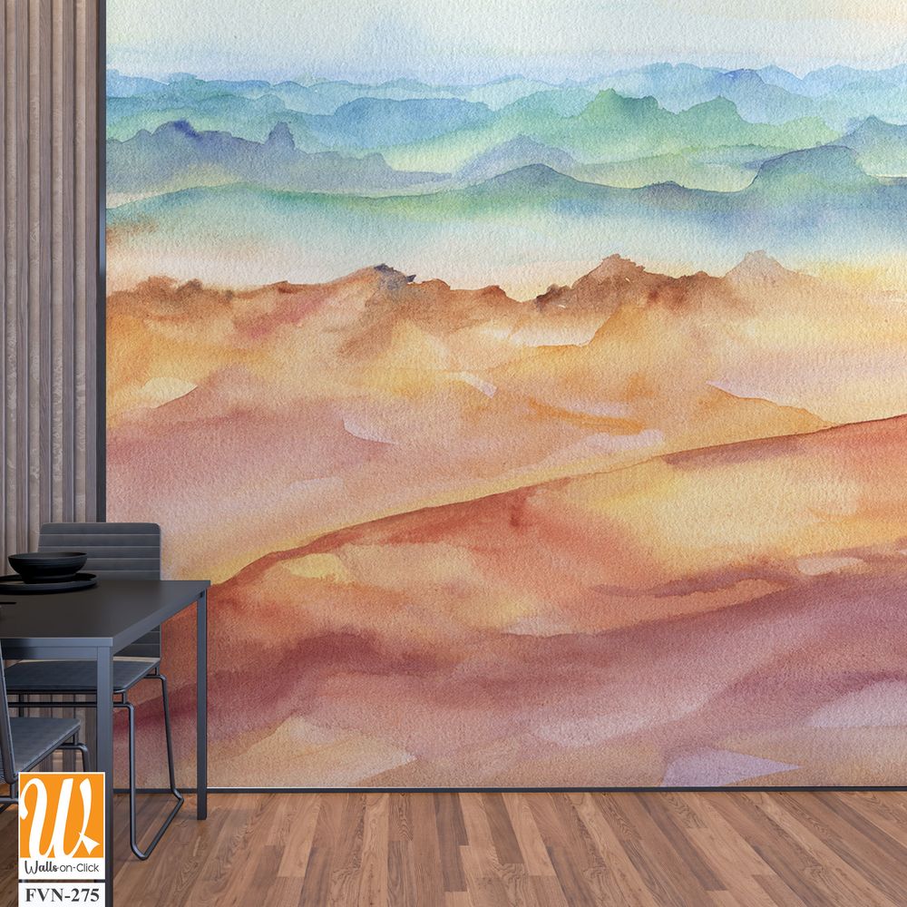 Watercolor desert landscape, [WP-FVN-275]