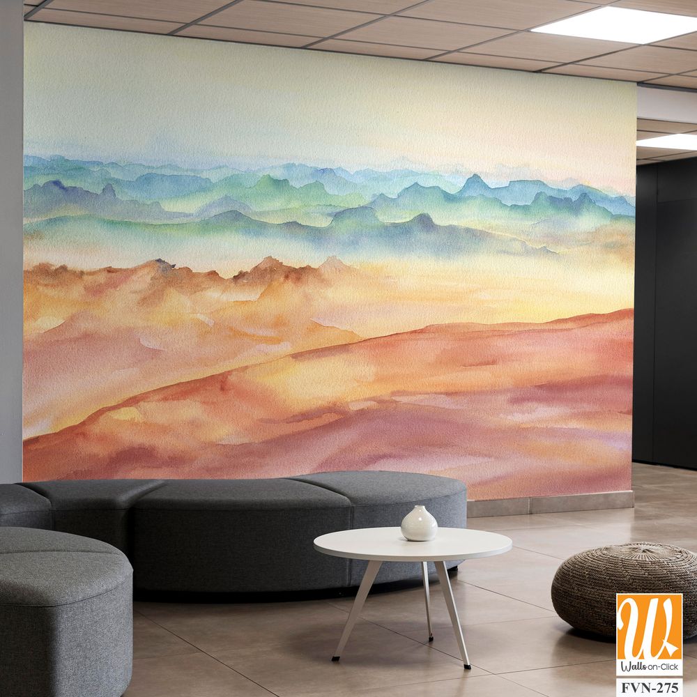 Watercolor desert landscape, [WP-FVN-275]