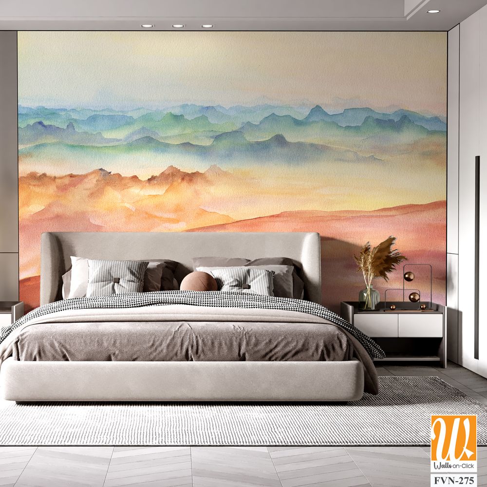 Watercolor desert landscape, [WP-FVN-275]