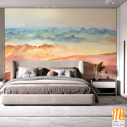 Watercolor desert landscape, [WP-FVN-275]