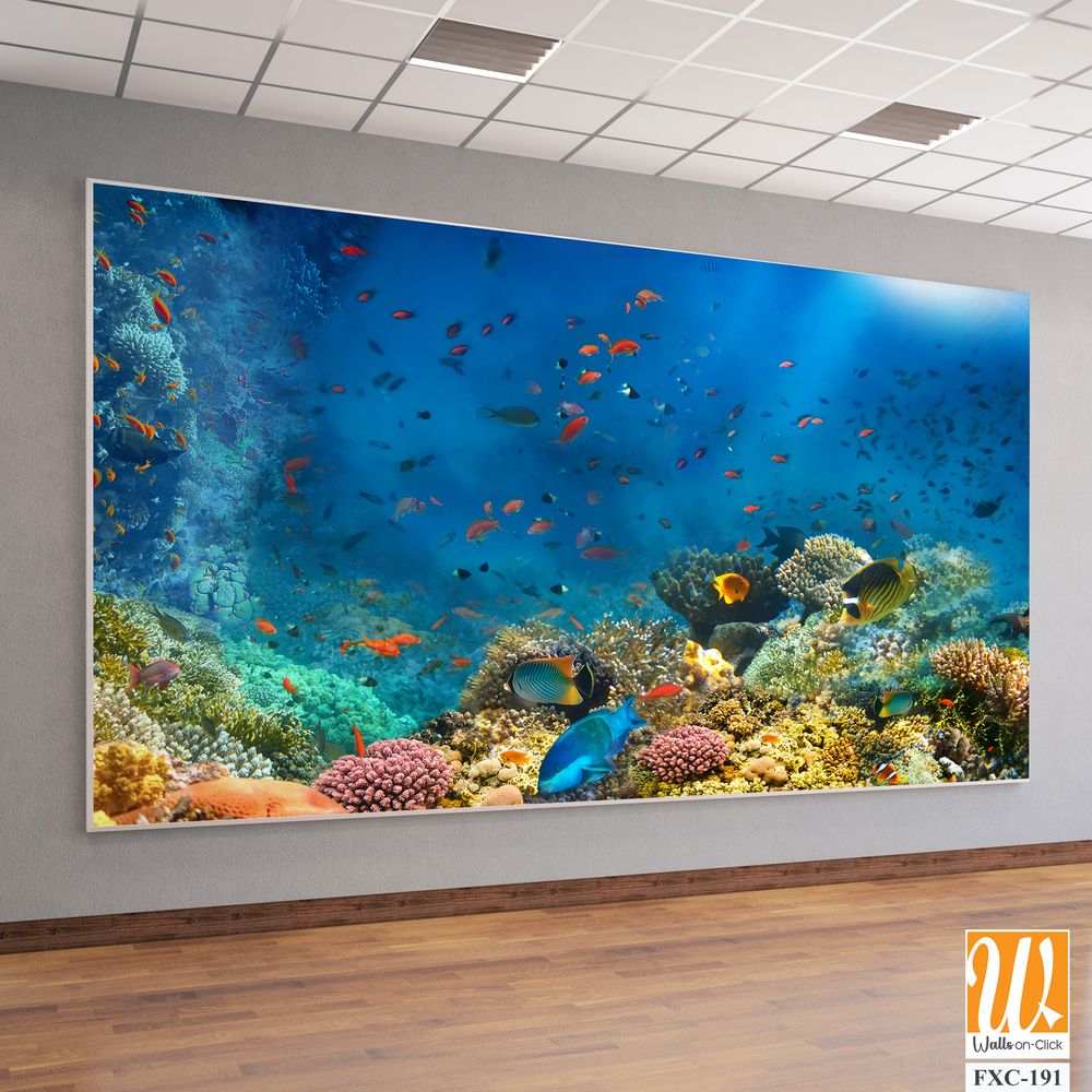 Vibrant coral reef with colorful fishes Wallpaper [WP-FXC-191]