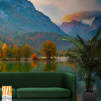 Panoramic photograph of Lake Bohinj in autumn Wallpaper [WP-FXC-196]