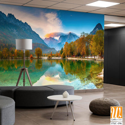 Panoramic photograph of Lake Bohinj in autumn Wallpaper [WP-FXC-196]