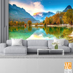 Panoramic photograph of Lake Bohinj in autumn Wallpaper [WP-FXC-196]