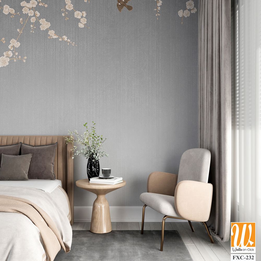 White blossom flowers hanging from the top Wallpaper [WP-FXC-232]