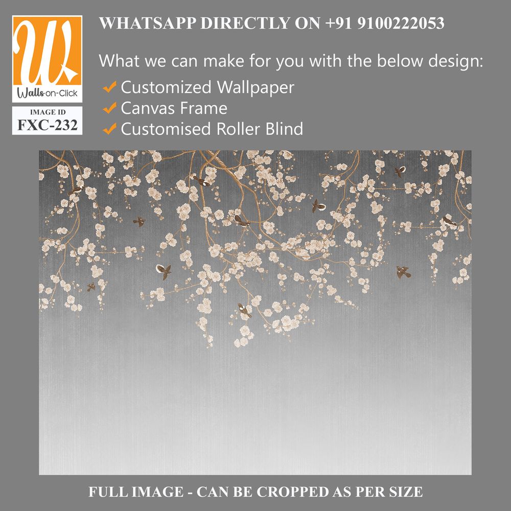White blossom flowers hanging from the top Wallpaper [WP-FXC-232]