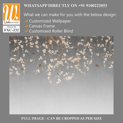 White blossom flowers hanging from the top Wallpaper [WP-FXC-232]