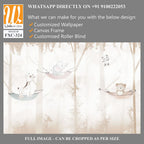 Cute cartoon animals hanging on tree branches Wallpaper [WP-FXC-324]