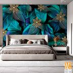 Beautiful leaves with flower patterns Wallpaper [WP-FXC-330]