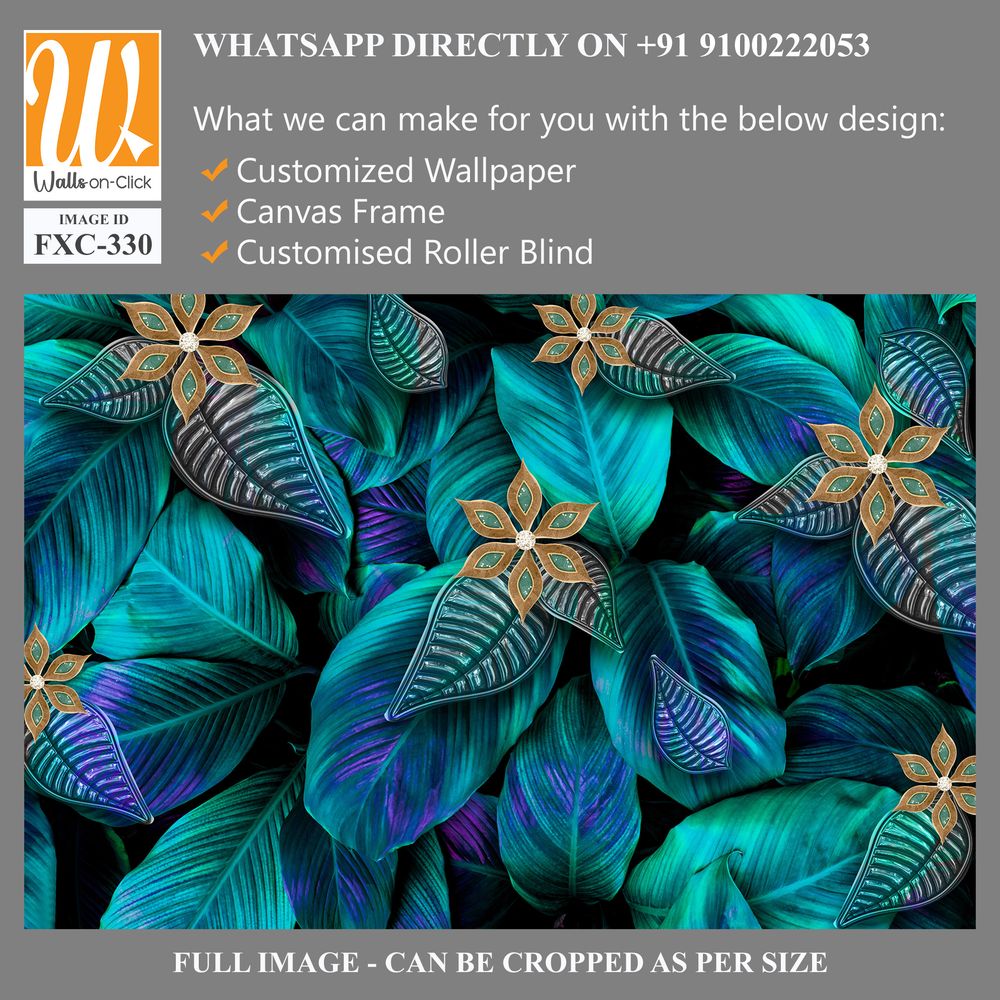 Beautiful leaves with flower patterns Wallpaper [WP-FXC-330]