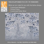 White and blue floral-patterned wallpaper with an ethereal background [WP-FXC-389]