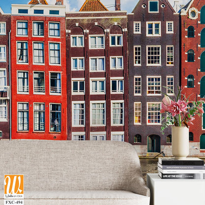 Beautiful Amsterdam canal houses Wallpaper [WP-FXC-494]