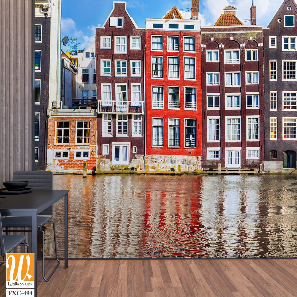 Beautiful Amsterdam canal houses Wallpaper [WP-FXC-494]