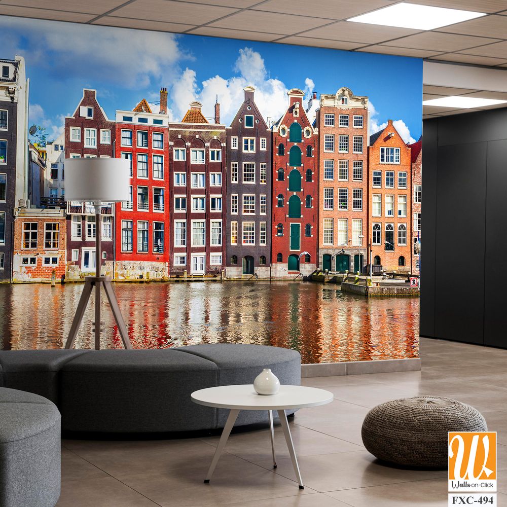 Beautiful Amsterdam canal houses Wallpaper [WP-FXC-494]
