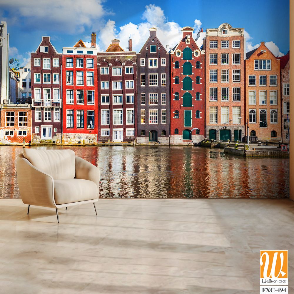 Beautiful Amsterdam canal houses Wallpaper [WP-FXC-494]