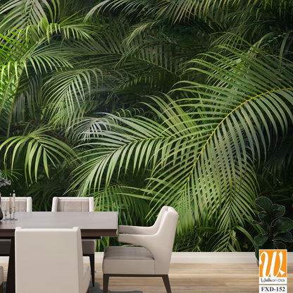 Lush green palm fronds, with detailed textures and shadows [WP-FXD-152]