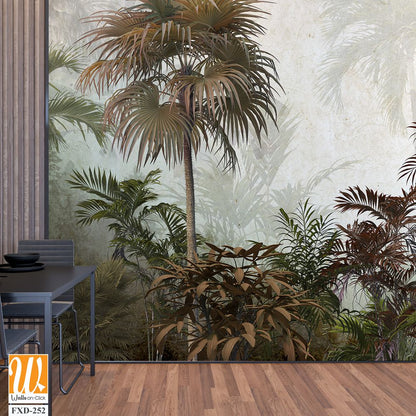 Vintage wall mural depicting an exotic jungle Wallpaper [WP-FXD-252]