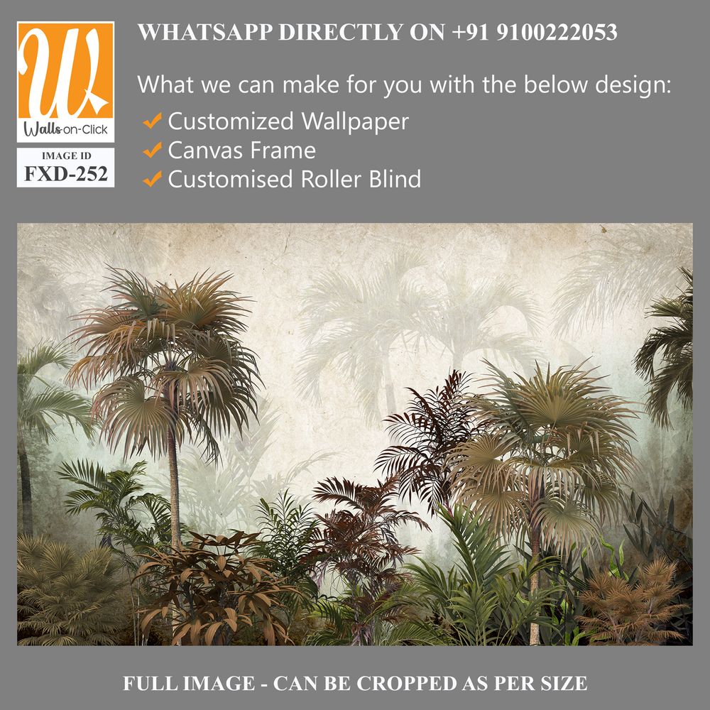 Vintage wall mural depicting an exotic jungle Wallpaper [WP-FXD-252]