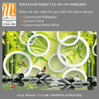 3D wall mural, bamboo forest with white circles Wallpaper [WP-FXD-308]