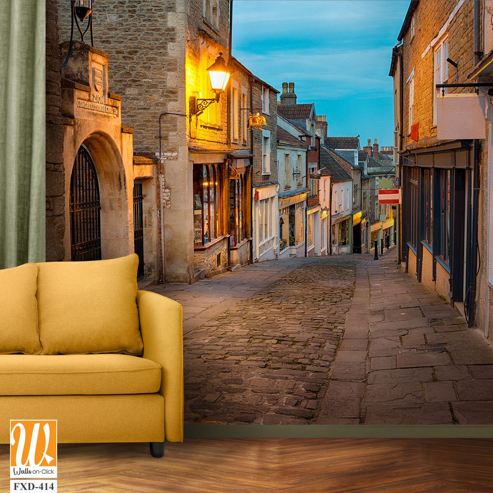 Old cobbled street in the medieval town [WP-FXD-414]