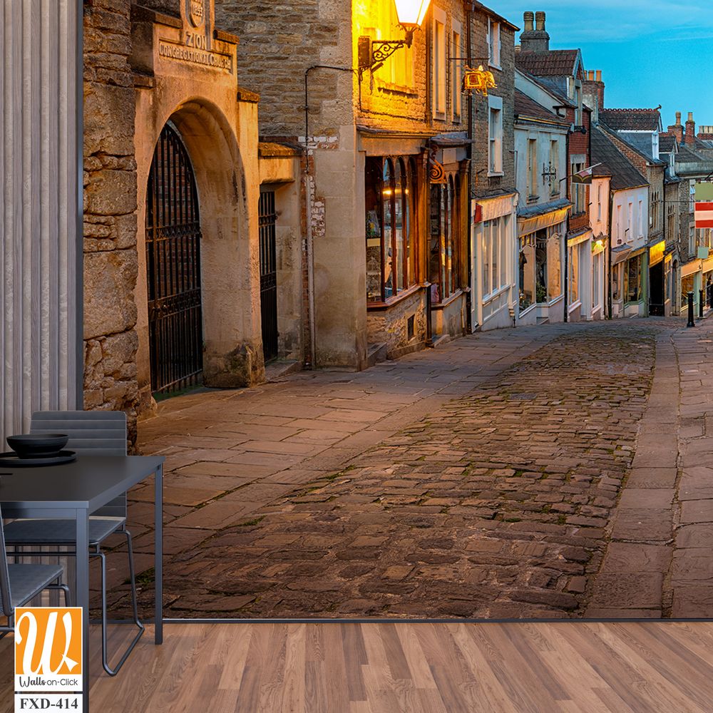 Old cobbled street in the medieval town [WP-FXD-414]