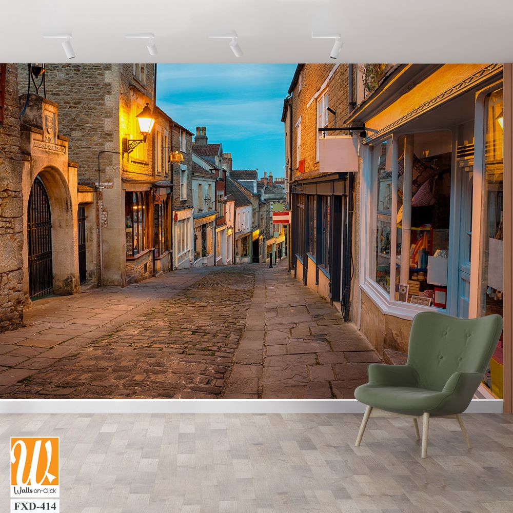 Old cobbled street in the medieval town [WP-FXD-414]