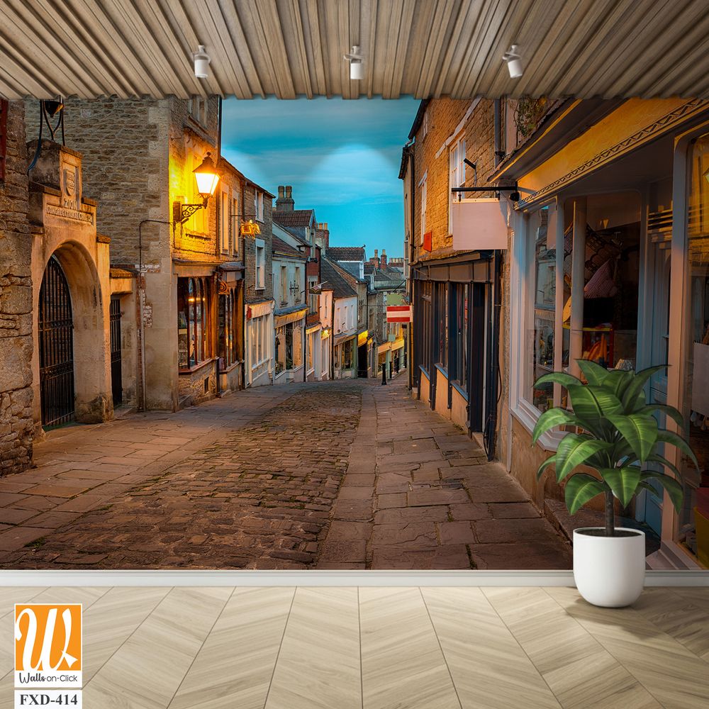 Old cobbled street in the medieval town [WP-FXD-414]