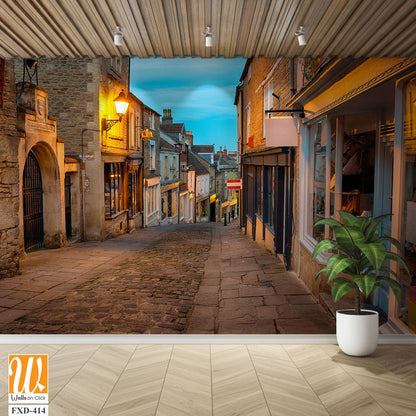 Old cobbled street in the medieval town [WP-FXD-414]